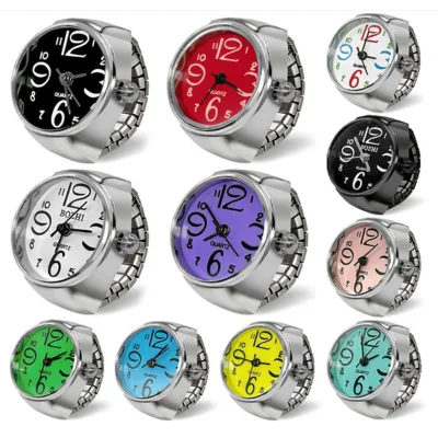 Hot Sale Fashion Alloy Mini Cute Women Finger Watch Ring Luxury Round Shape Cheap Price Silver Ring Watches