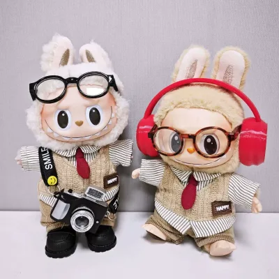 LINDA Mini Labubu Doll's Clothes Earphone Outfit Accessories For15-17cm Labubu Doll Headset Earphone Set Clothing Gift