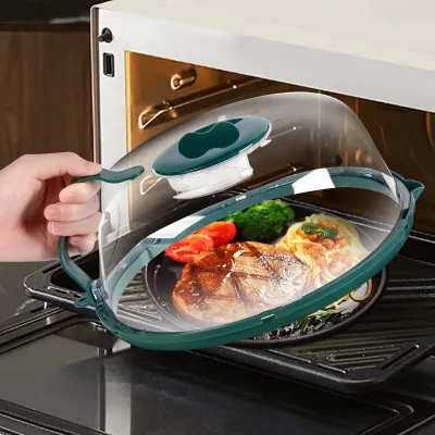 Transparent Plastic Microwave Splatter Cover PC Material High Temperature Oil for Home Kitchen Use