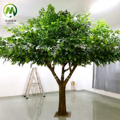 Outdoor Unique Style Garden Decoration Anti UV Real Touch Leaves Happy Fake Banyan Tree Ficus Tree Artificial Tree for Wedding
