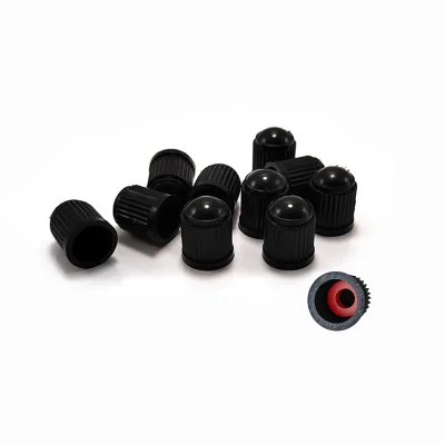 Tire Valve Caps Black with O Rubber Ring Universal Stem Covers