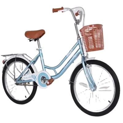 New Princess Girl Child Bicycle 20 Inch Single Speed With Steel Fork and Brake Line Available in Pink Blue Green