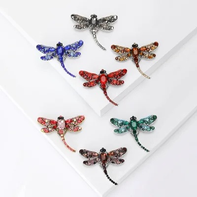 Creative Dragonfly Brooches Crystal Rhinestone Brooch Pin Party Gift Brooch Fashion Suit Clothing Decoration