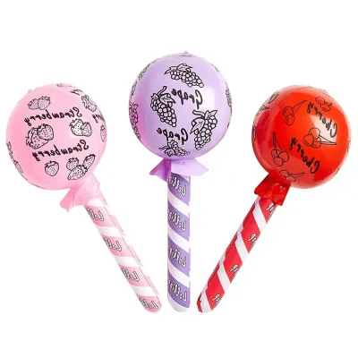 Factory 24\" Large Inflatable Lollipop Candy Balloons with Stick Kids Themed Birthday Christmas Decorations