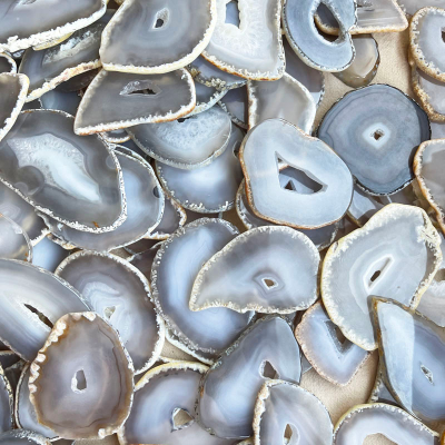 Polished Quartz Crystal Natural Agate Slices for Wind Chimes