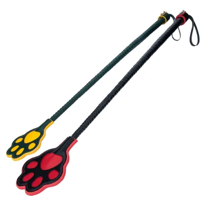 Long Handle Paw Print Paddle Soft Faux Leather Adult Couples Bondage Impact Play Set