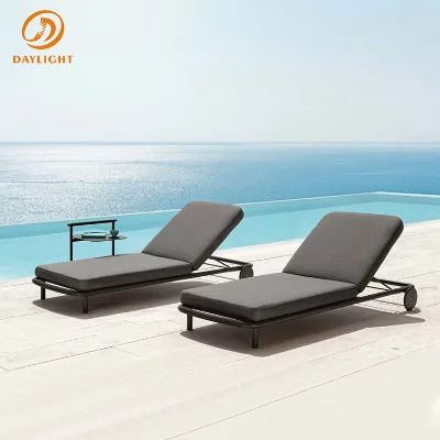 Modern Seamless Sculptural Outdoor Lounge Chair, White One-Piece Molded Resin Sun Lounger with Unique Loop-Wave Design