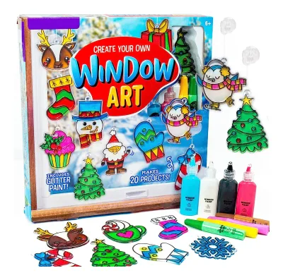Educational DIY Window Art Toy Painting Non-Toxic 3D Window Art Craft Kit Window Art Paint for Kids