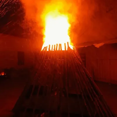 Real Bonfire Party Fire Stage Atomized Flame Lamp Water Mist Flame Dionysus Carnival Parade Luminous Oak Motif Light