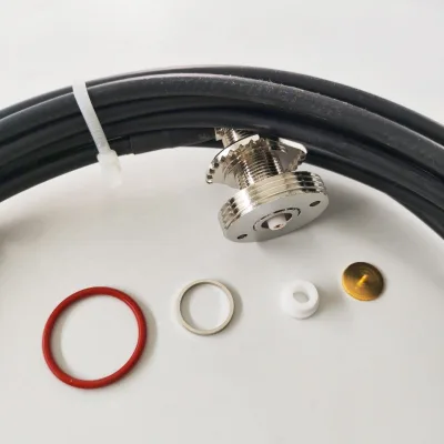 Antenna LMR200 Coaxial Cable Jumper With NMOHF THICK Panel Mount Right Angle Connector to MINI UHF(PL) Male Connector
