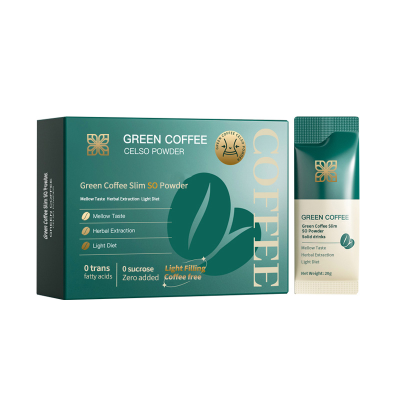 Customization OEM/ODM Instant Slim Green Coffee Fiber so Powder Weight Loss Green Coffee Detox Lost Weight Slim Coffee