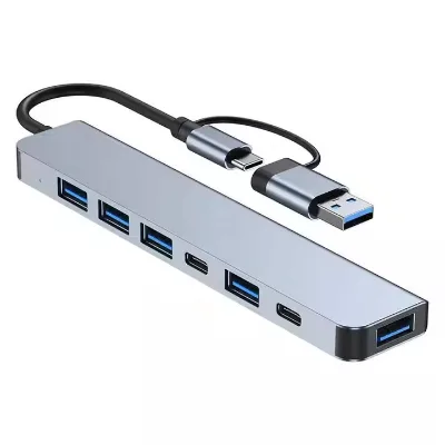 2026 Multi Port Usb Usb-c Hub Aluminum 7 in 1 Adapter Otg Type C 3.0 Hub for Laptop Pc Computer