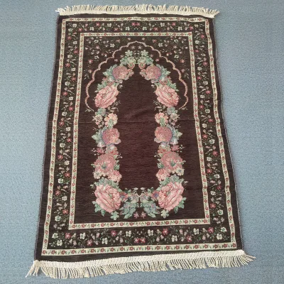 Praying Rug Crochet Knitted Muslim Children Prayer Rug Best Islamic Travel Mat With Bag