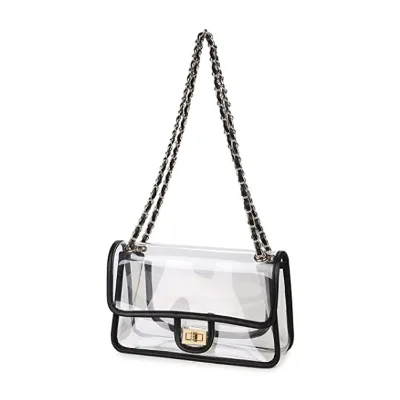 Custom New Clear PVC Gameday Crossbody Purse PVC Chain Strap Clear Stadium Bag Collection
