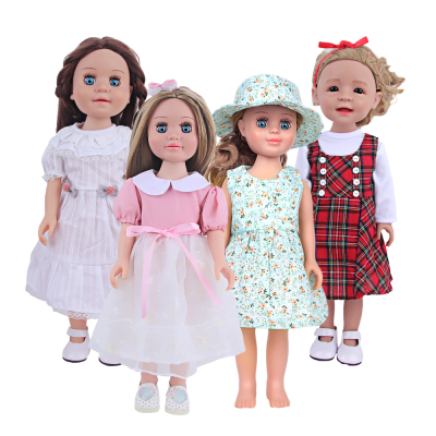 Newest 18 Inch Girl Doll with Custom Clothes  Toy for Kids Cartoon-Lovely Baby Doll for Play