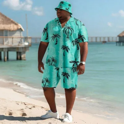 Custom Logo 3pcs/set Plus Size Mens Carnival T-Shirt & Bucket Hat Trinidad Jouvert Wear Wholesale Factory for Caribbean Festival