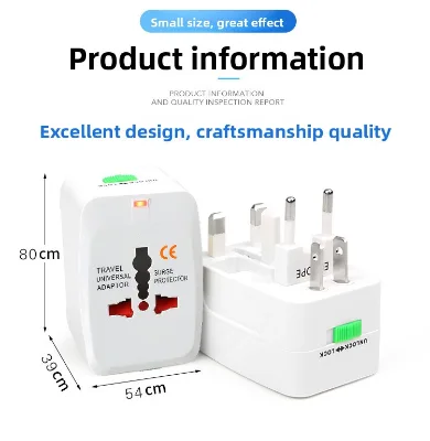 Universal Travel Adapter Wall AC Power Plug Adapter, Compatible with Travel in the US, EU, UK and African Union Countries