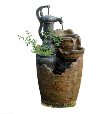Polyresin Water Pump Cascading Water Fountain
