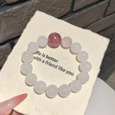 Natural crystal bracelet, popular accessory, handmade beaded bracelet DIY, original design bracelet, white crystal bracelet