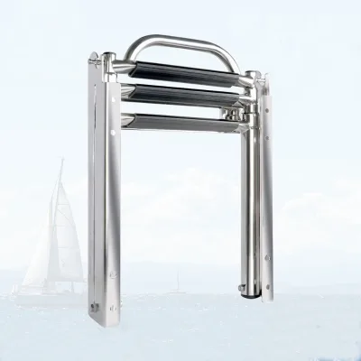 Marine Stainless Steel Launching Ladder Yacht Retractable and Foldable Boarding Ladder Ship Boarding Ladder Steps Gangway