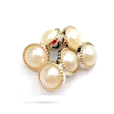 Wholesale Custom Factory New Flatback Pearl Buttons from China Sustainable Decorated with Beads for Garment