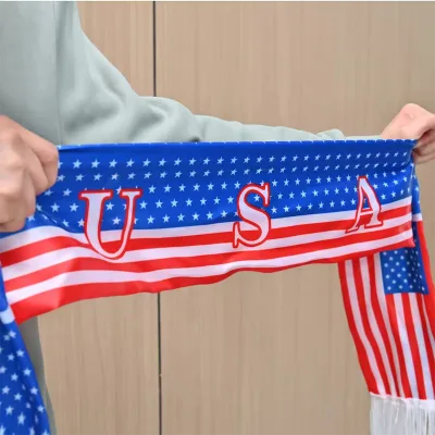 High Quality Football Fan Club 100% Polyester Custom Design Soccer Sport Promotional Team Scarf Winter Scarf Summer Scarf