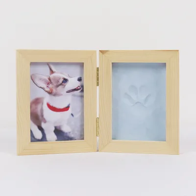 Pet Paw Print Dog & Cat Footprints Memorial Solid Wood Five Inch Frame DIY Inkpad Customized Logo & Design Souvenir