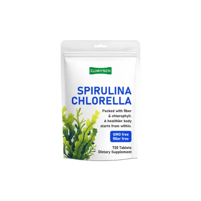 OEM ODM Spirulina Chlorella Tablets with Vitamin Folate Chlorophyll Biotin Enhance Immune System Cell Functions Energy Vitality