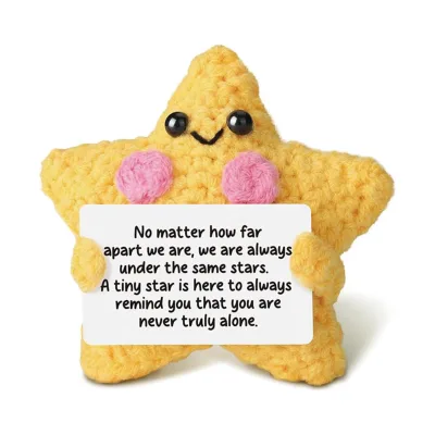 Crochet Yellow Star Doll Friendship Gift Comfort Support Decor Long Distance Relationship Moving Away Gifts for Women Friend