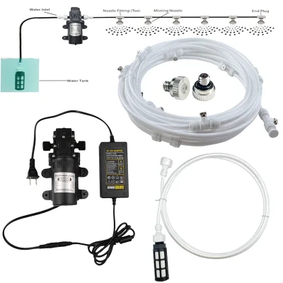 12V 60W Water Spray Electric Diaphragm Pump Kit With 6M-18M Mister Line Disinfecting Tunnel System