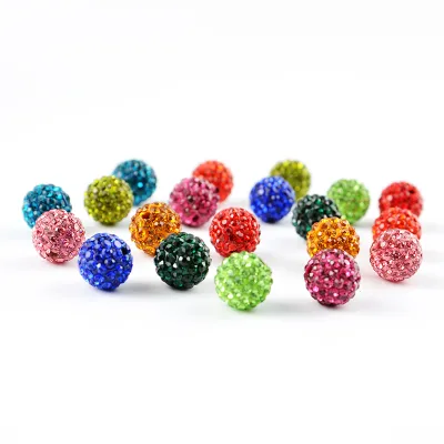 Decorative Crystal Beads for Jewelry Making Fashion Rhinestone Paved Ball Polymer Clay Crystal Rhinestone Beads