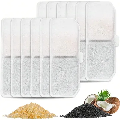 Pet Fountain Replacement Filters with Coconut Activated Carbon Rectangular Fountain Filter for Cat Fountain