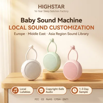 OEM Low MOQ Portable Baby Sleep Therapy White Noise Machine with Night Light Baby and Adult Sleeping Music Factory Direct
