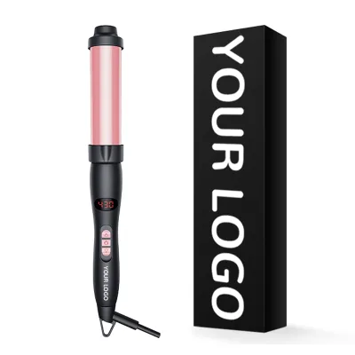 Professional Electric LCD Display Salon Rotating Hair Curling Iron with Tourmaline Barrel-Hot Curlers Curls Wand & Waver