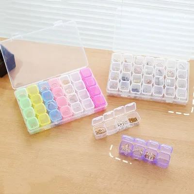 Nails Salon 28 Grid Nail Storage Box Storage Organizer Acrylic Nail Jewelry Decoration Storage Box
