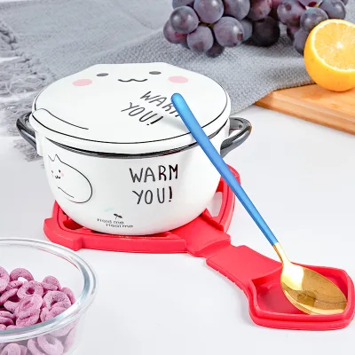 Foldable Silicone Trivet Mat Multi Function Silicone Hot Pot Pad With Spoon Rest Heat Resistant Kitchen Countertop Protector