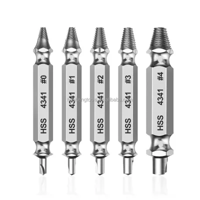 5Pcs Damaged Screw Extractor Set Easy Out Bolt Extractor Double Head Screw Remover Tools Broken Head Screw Removers