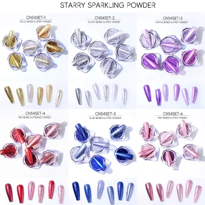 Magic Mirror Powder Nail Polish Edge Mirror Hot Style Mirror Powder Nail Polish Gold 2025 Star Shine Powder Six Colors