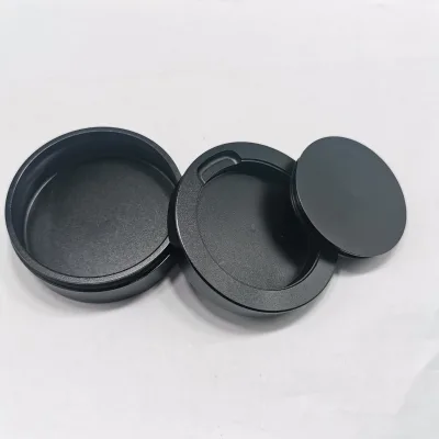 Portable Anodized Black Aluminum Snus Can With Lid Durable Metal Round Snuffbox Popular Christmas Gift Design