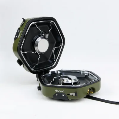 Vooma 2.2KW Portable High Power Travel Gas Stove Folding Two-Core Fierce Fire Stove Cassette Furnace Butane Liquefaction Camping