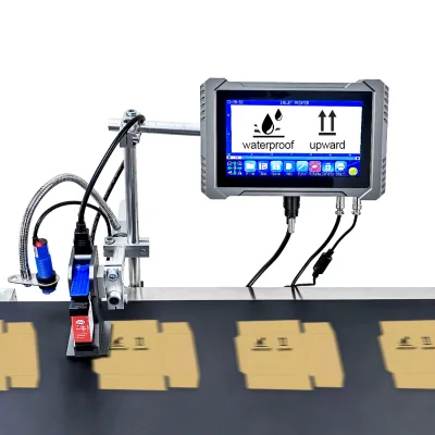 7 Inch Screen Intelligent Online Inkjet Printer with Conveyor Belt 600dpi Fast Dry Ink High-Speed 80m/min Bill Printer