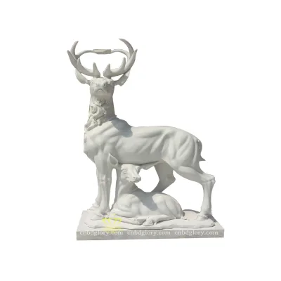 Best Selling Modern Design Marble Deer Statue Garden Decor Sculpture