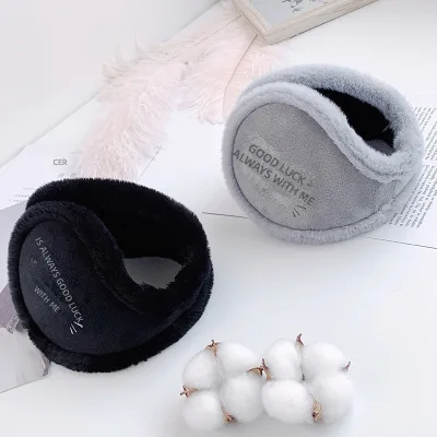 Fashionable Warm Plush Padded Earmuffs for Men Winter Printed Adult Ear Covers Riding Ear Bags