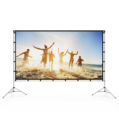 120 Inch Outdoor Mobile Bracket Curtain Theaters 1080P HD Projection Screen Milk Silk Fabric 100inch Big Size 160 Wide Angle