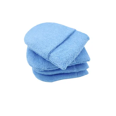 Car Wash Microfiber Sponge Mitt Soft Microfiber Wax Applicator Pads With Pouch