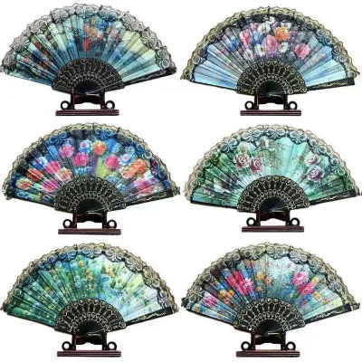 Spanish Class Handmade Plastic Fan with Alphabet Pattern-Love Theme Business Gift for Home Decoration and Thanksgiving