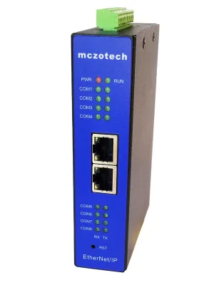 EtherNet/IP To Serial Supports 4-way 232 + 4-way 485 Conversion Gateway with Free Protocol