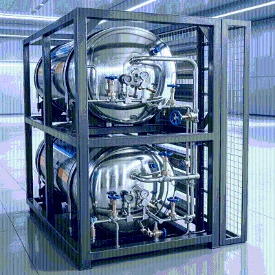 Internal Vaporizer Low-Temp Liquid Storage Tank Horizontal 410L LCO2 Insulated Storage Tank Image for Cell Culture