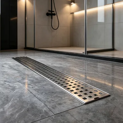 Large Flow Rectangle Modern Stainless Steel Rustproof Bathroom Balcony Floor Drain Anti Odor Valve