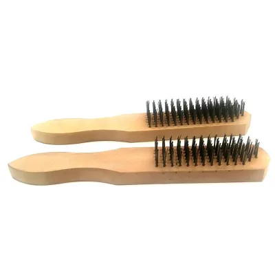 6x15 Industrial Brass Wire Hand Brush 6 Row with Hardwood Handle